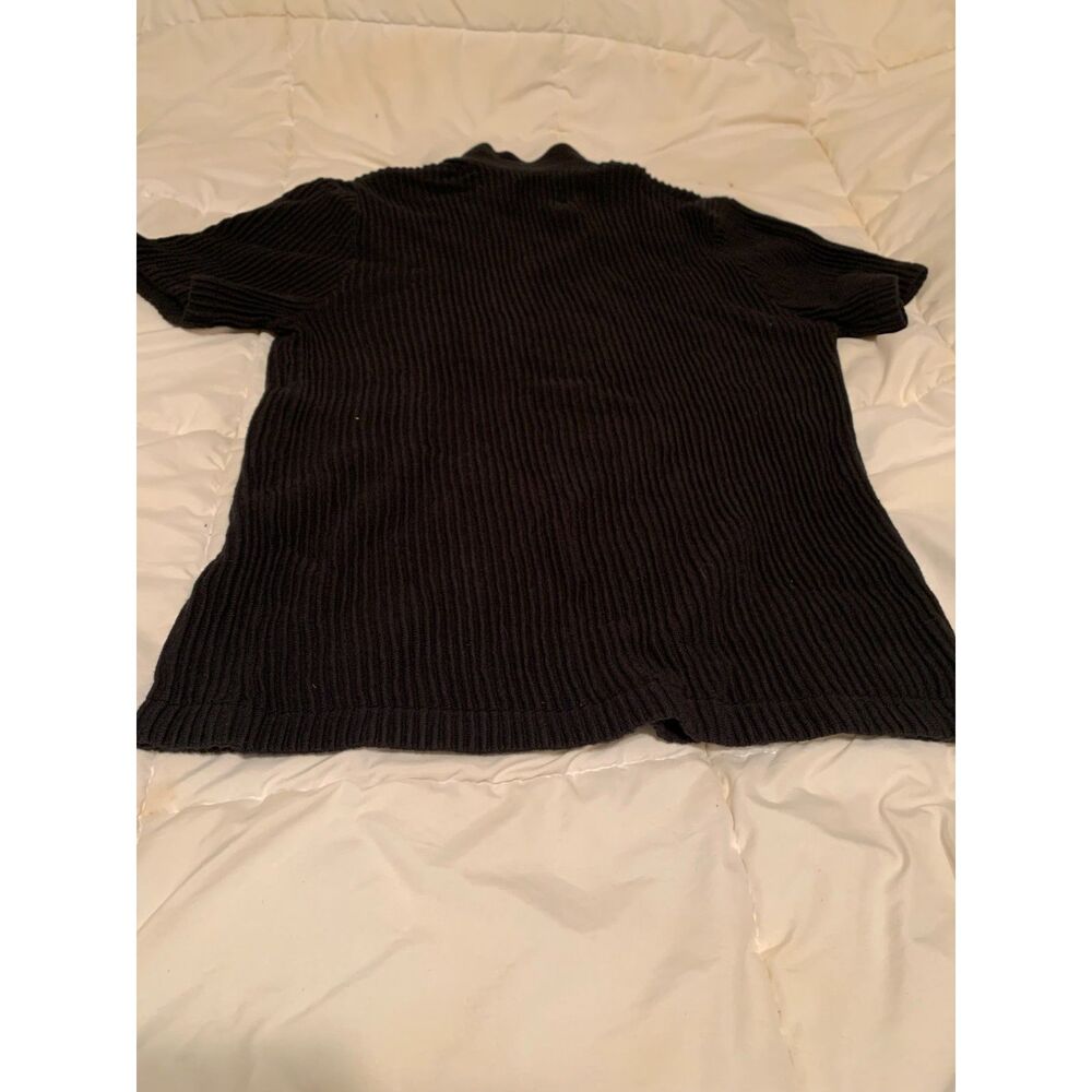 Abercrombie & Fitch Black Ribbed Mock Neck Top Size L – Short Sleeve Knit